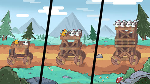 Cat'n'robot: Idle defense. Cute castle TD game captura de pantalla 1