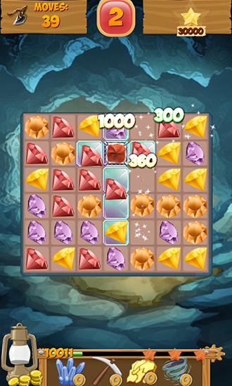 Crazy gold miner story. Ultimate gold rush: Match 3 pour Android