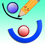 Line drop: Happy physics ball icon
