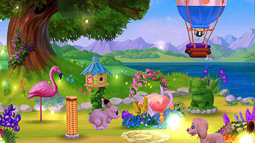 Garden pets: Match-3 dogs and cats home decorate screenshot 1