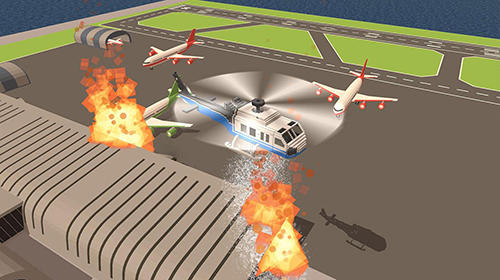Blocky helicopter city heroes screenshot 1
