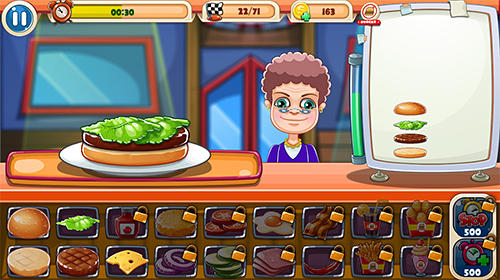 Burger shop kitchen. Madness: The fastest chef in town for Android