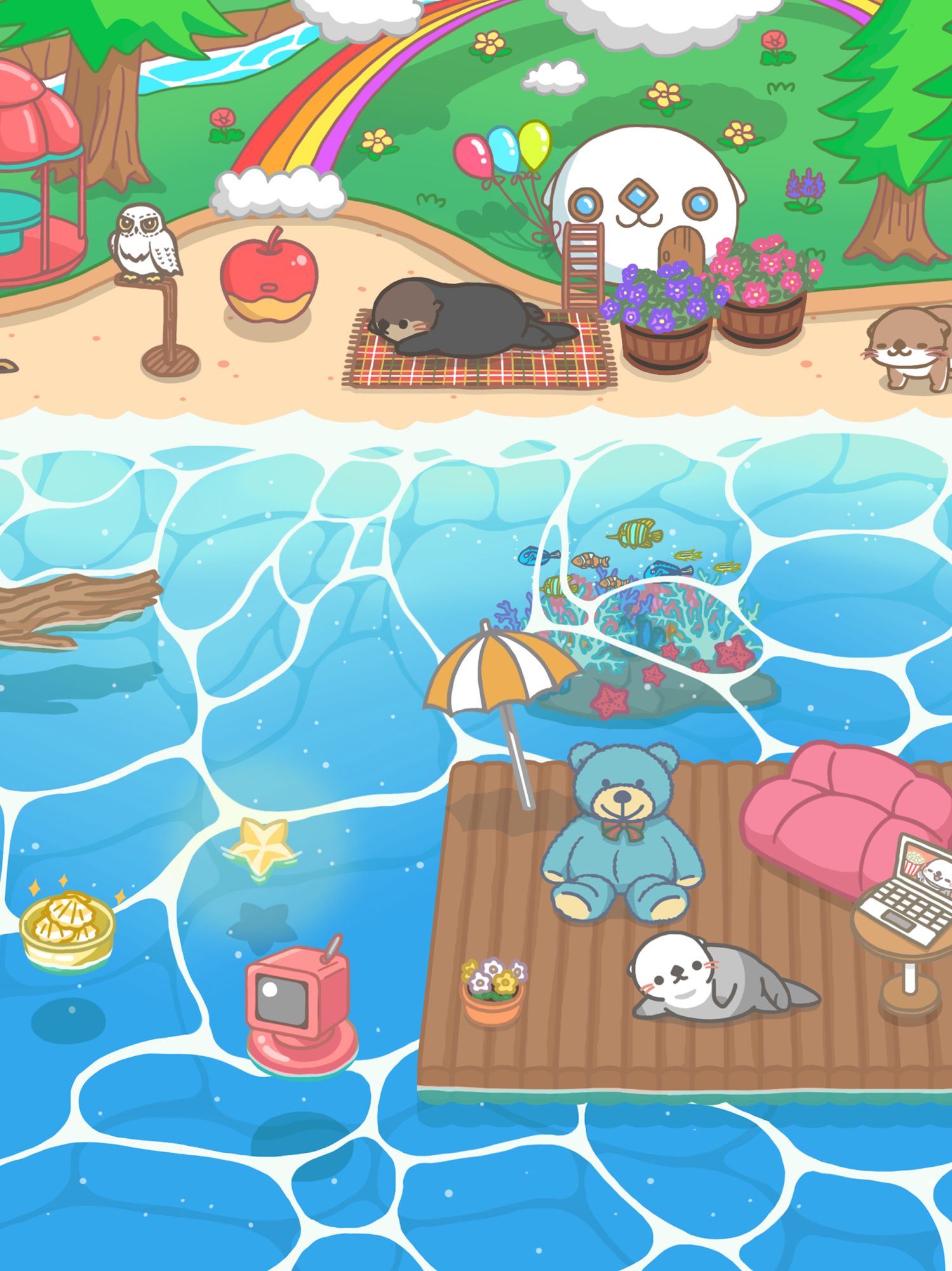 Rakko Ukabe - Let's call cute sea otters! für Android