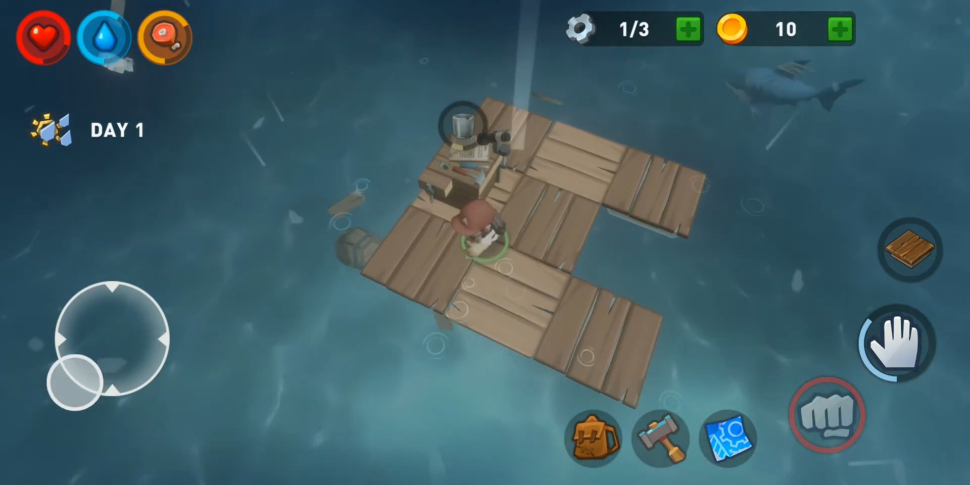 Epic Raft: Fighting Zombie Shark Survival captura de tela 1