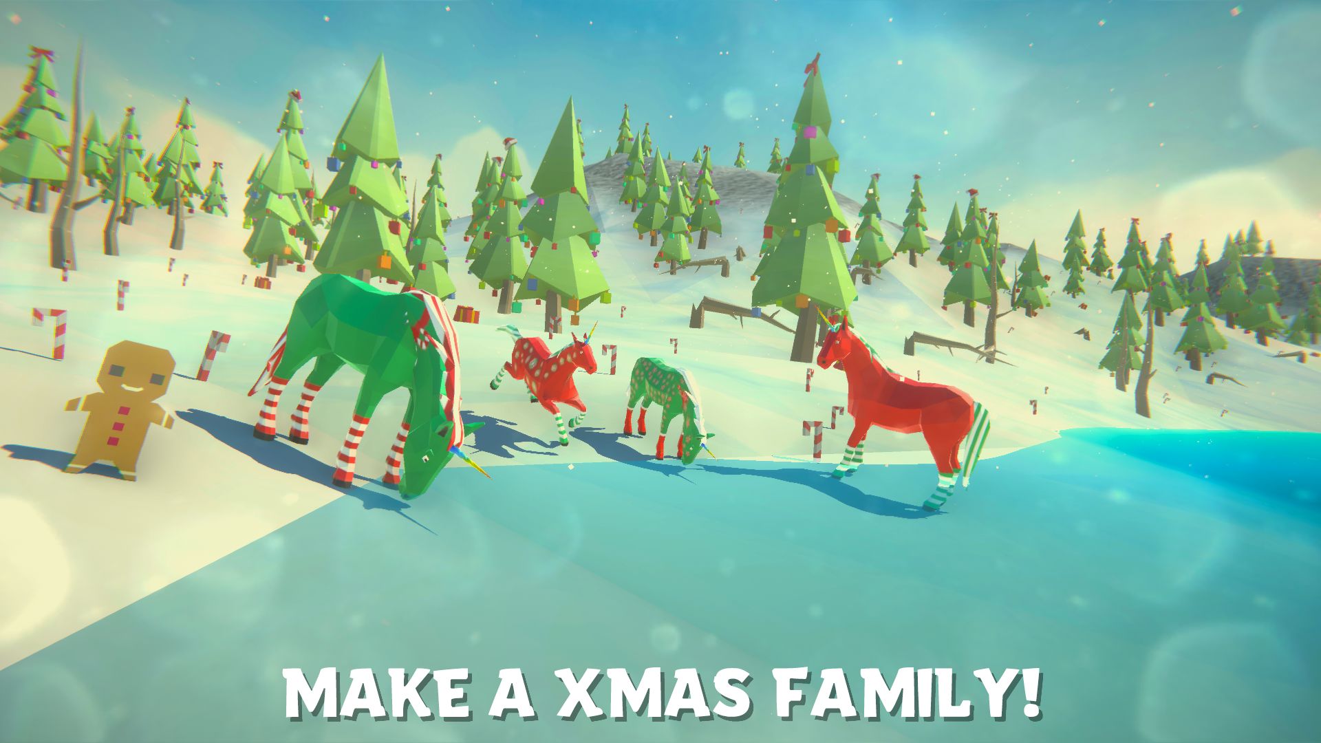 Christmas simulator. Симулятор Рождества. Единорог Рождество игра. Симулятор новогоднего праздника. Симулятор единорога зимой.