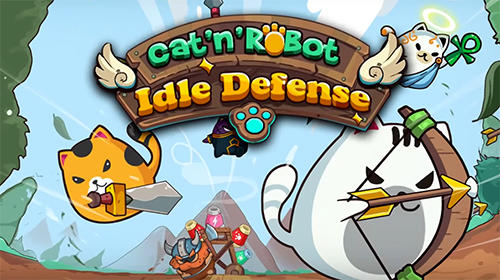 Cat'n'robot: Idle defense. Cute castle TD game captura de pantalla 1