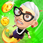Angry gran: Up up and away. Jump icon