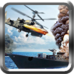 Navy gunship shooting helicopter icon