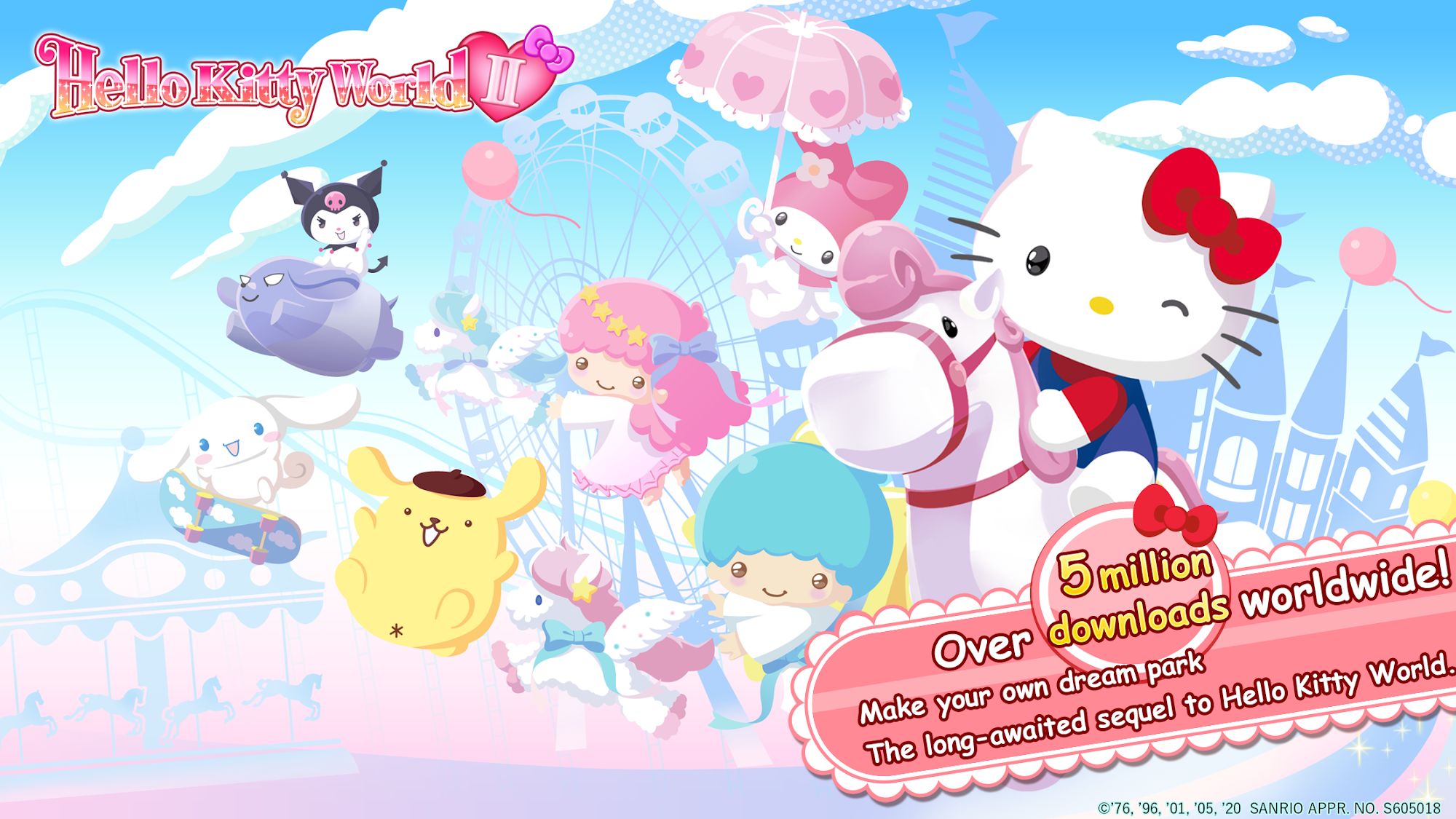 Hello Kitty World 2 Sanrio Kawaii Theme Park Game captura de pantalla 1