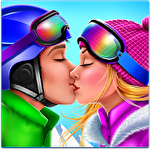 Ski girl superstar: Winter sports and fashion game Symbol
