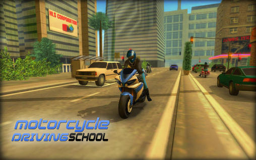 Motorcycle driving school icon