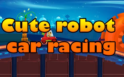Cute robot car racing icône