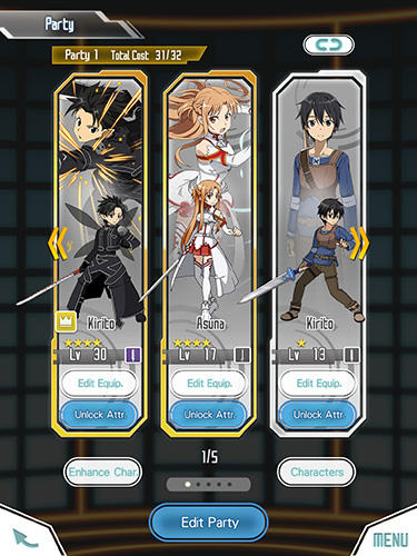 RPGs (role playing): download Sword art online: Memory defrag for your phone