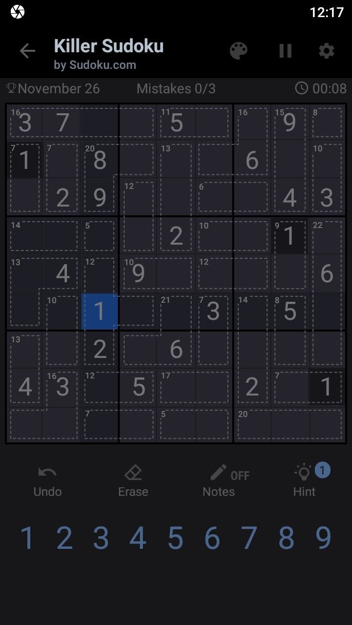 Killer Sudoku от Sudoku.com - Cудоку бесплатно скриншот 1