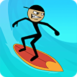 Stickman surfer icône