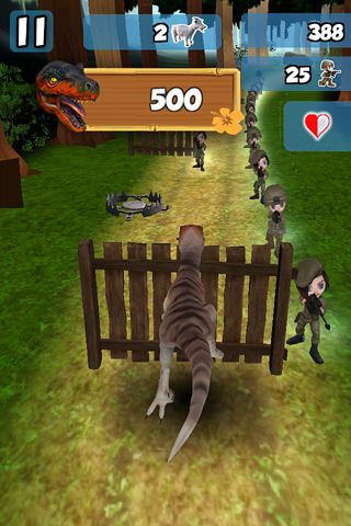 iPhone向けの3D Dino raptor race無料 