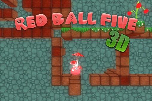 Red ball five 3D icon