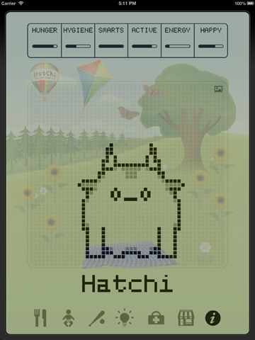 Arcade: Lade Hatchi - Ein virtuelles Retro-Heimtier für dein Handy herunter