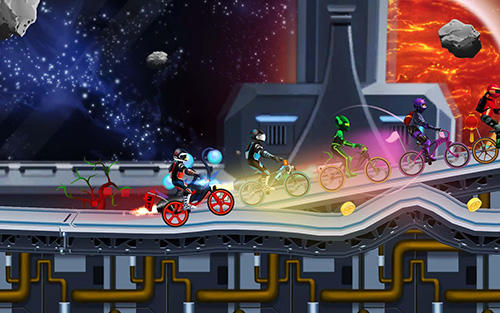 High speed extreme bike race game: Space heroes capture d'écran 1
