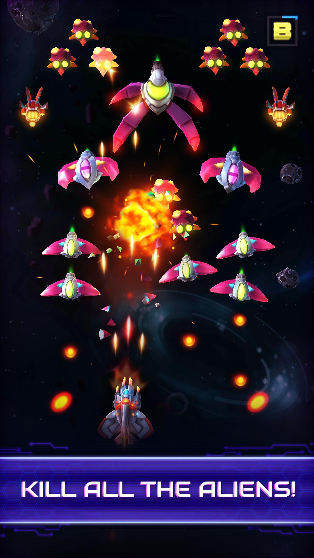 Neonverse Invaders Shoot 'Em Up: Galaxy Shooter captura de pantalla 1