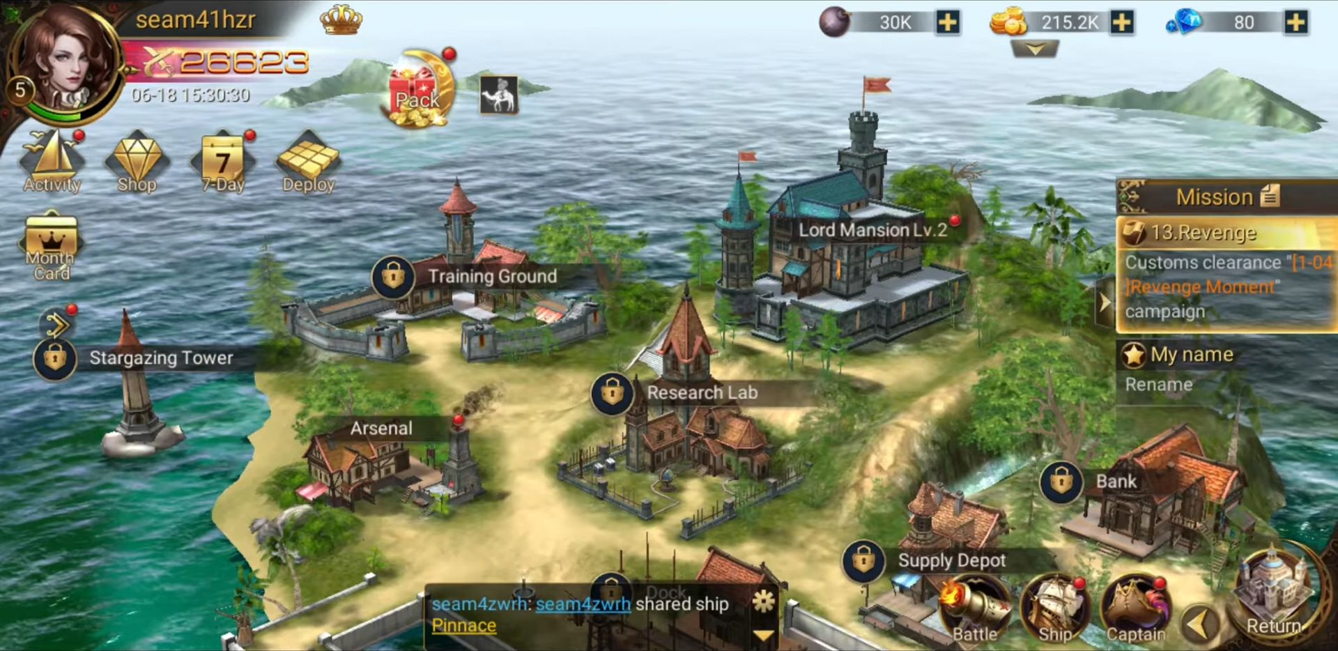 Age Of Pirates : Ocean Empire captura de pantalla 1