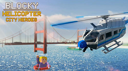 Blocky helicopter city heroes icône
