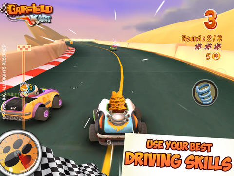 Le Karting avec Garfield pour iPhone gratuitement