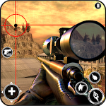 Desert sniper shooting icon