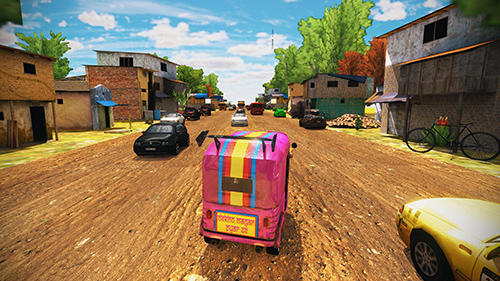 Tuk tuk drive traffic simulator 3D. Rickshaw traffic street racing captura de pantalla 1