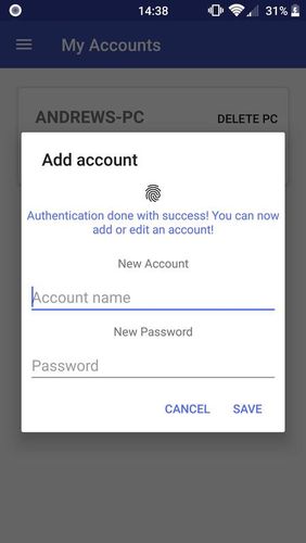 Android app Remote fingerprint unlock
