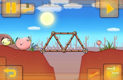 iOSデバイス用の太った鳥が橋を架けるゲーム