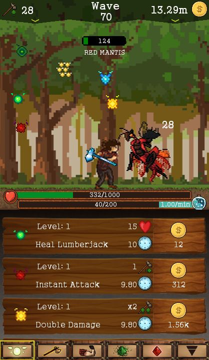 Lumberjack Attack! - Idle Game captura de pantalla 1