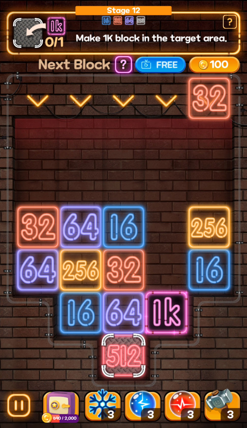 Drop Number : Neon 2048 for Android
