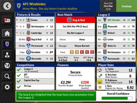 Football manager mobile 2016 for iPhone for free
