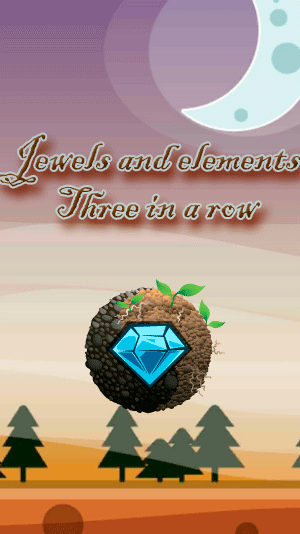 Jewels and elements: Three in a row captura de pantalla 1