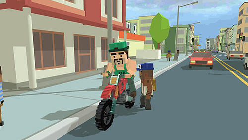Moto rider 3D: Blocky city 17 capture d'écran 1