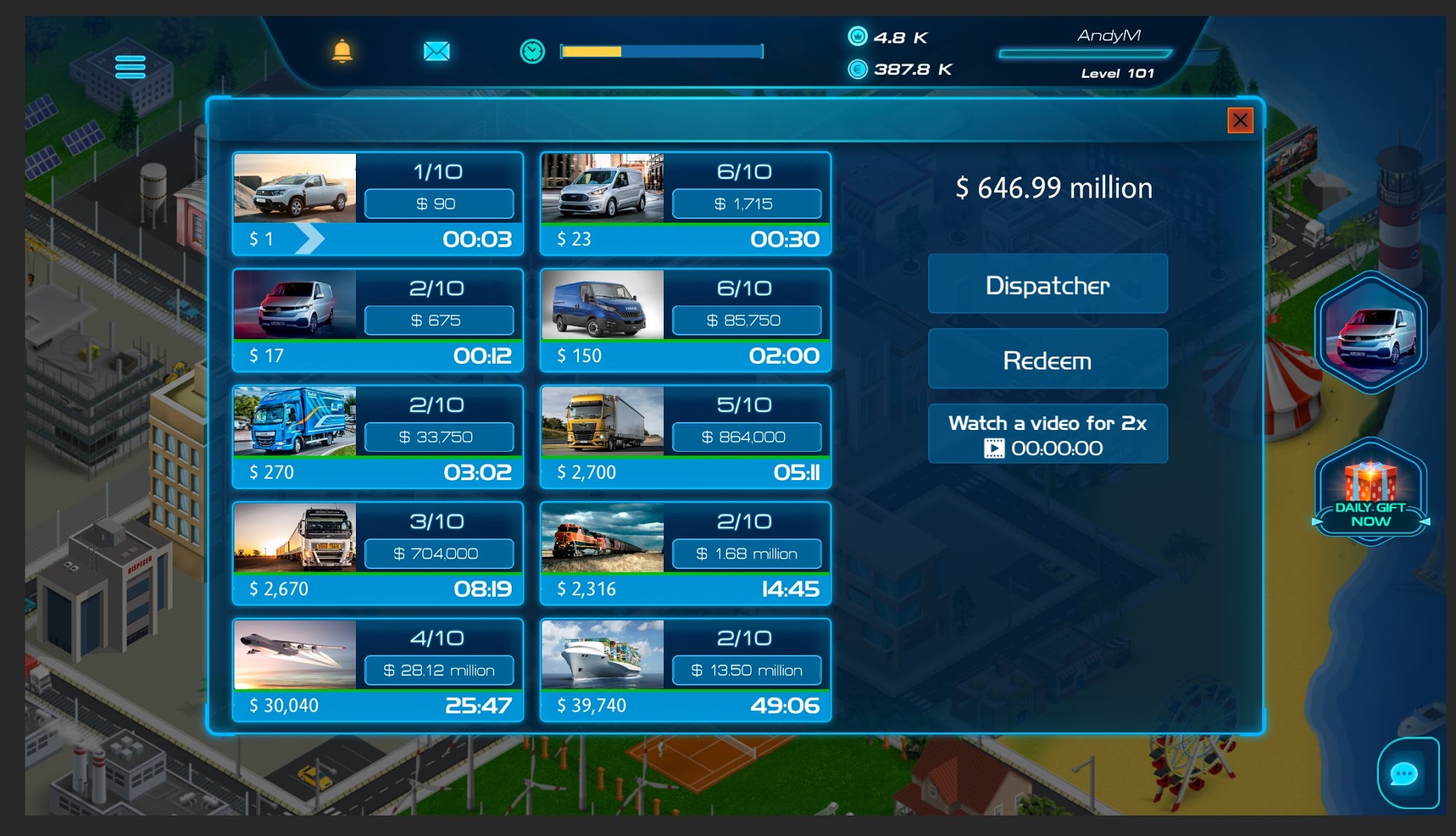 Virtual Truck Manager 2 Tycoon trucking company screenshot 1