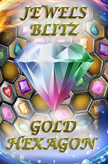 Jewels blitz: Gold hexagon ícone