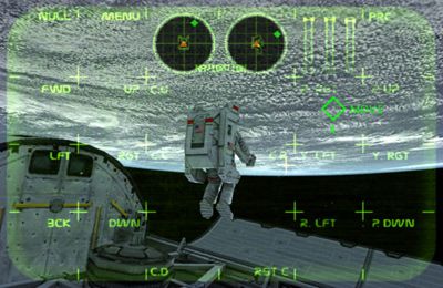 Weltraumspaziergang eines Astronauten auf Russisch