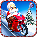 Crazy Santa moto: Gift delivery Symbol
