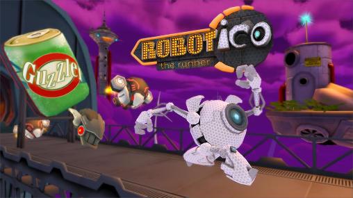Robot Ico: The runner. Robot run and jump Symbol