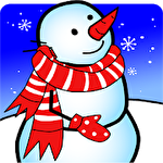 Christmas snowman jump icon