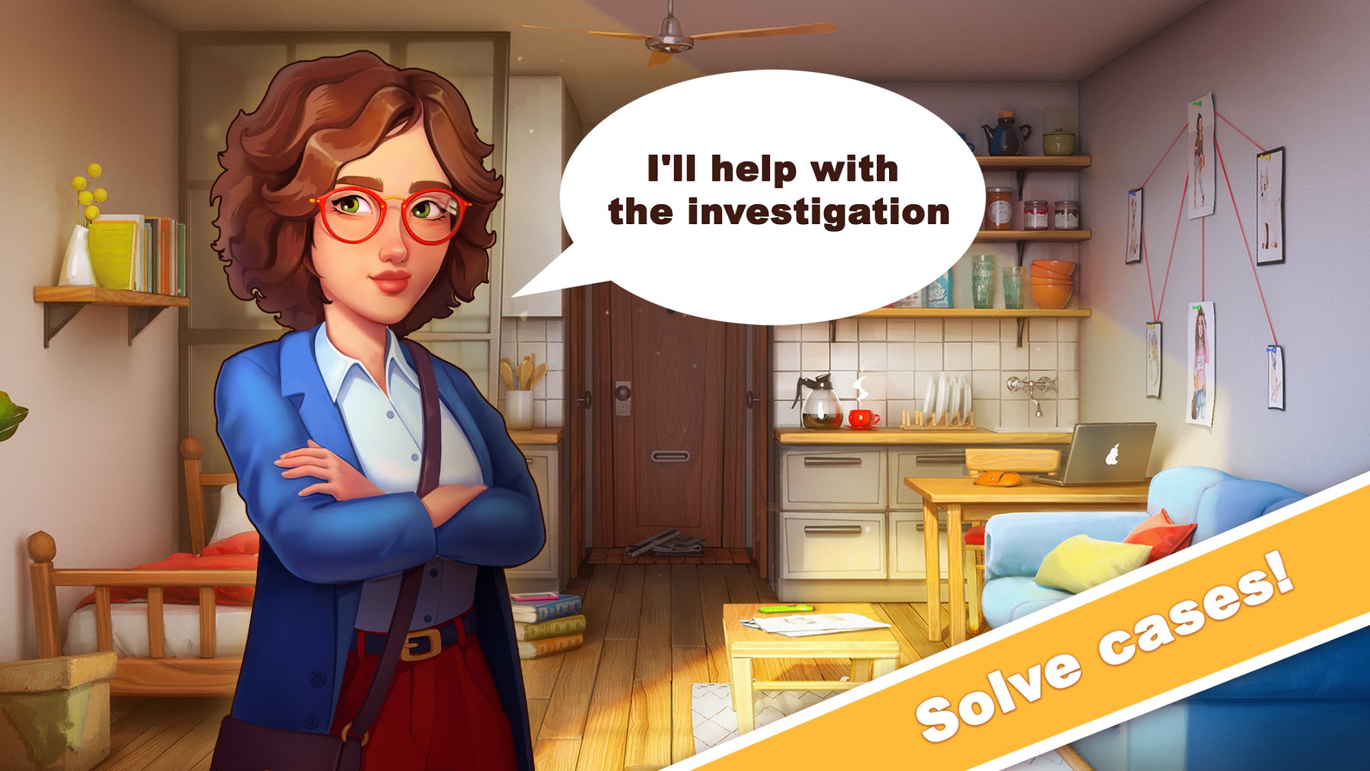 Jane's Detective Stories: Mystery Crime Match 3 captura de tela 1