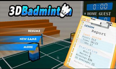 3D Badminton captura de pantalla 1