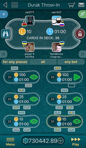 Jogos online Durak online de Live games