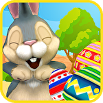 Easter bunny. Rabbit frenzy: Easter eggs storm icono