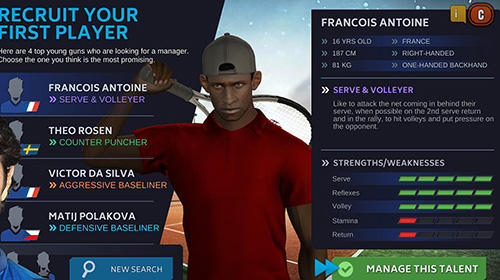 Tennis manager 2018 скриншот 1