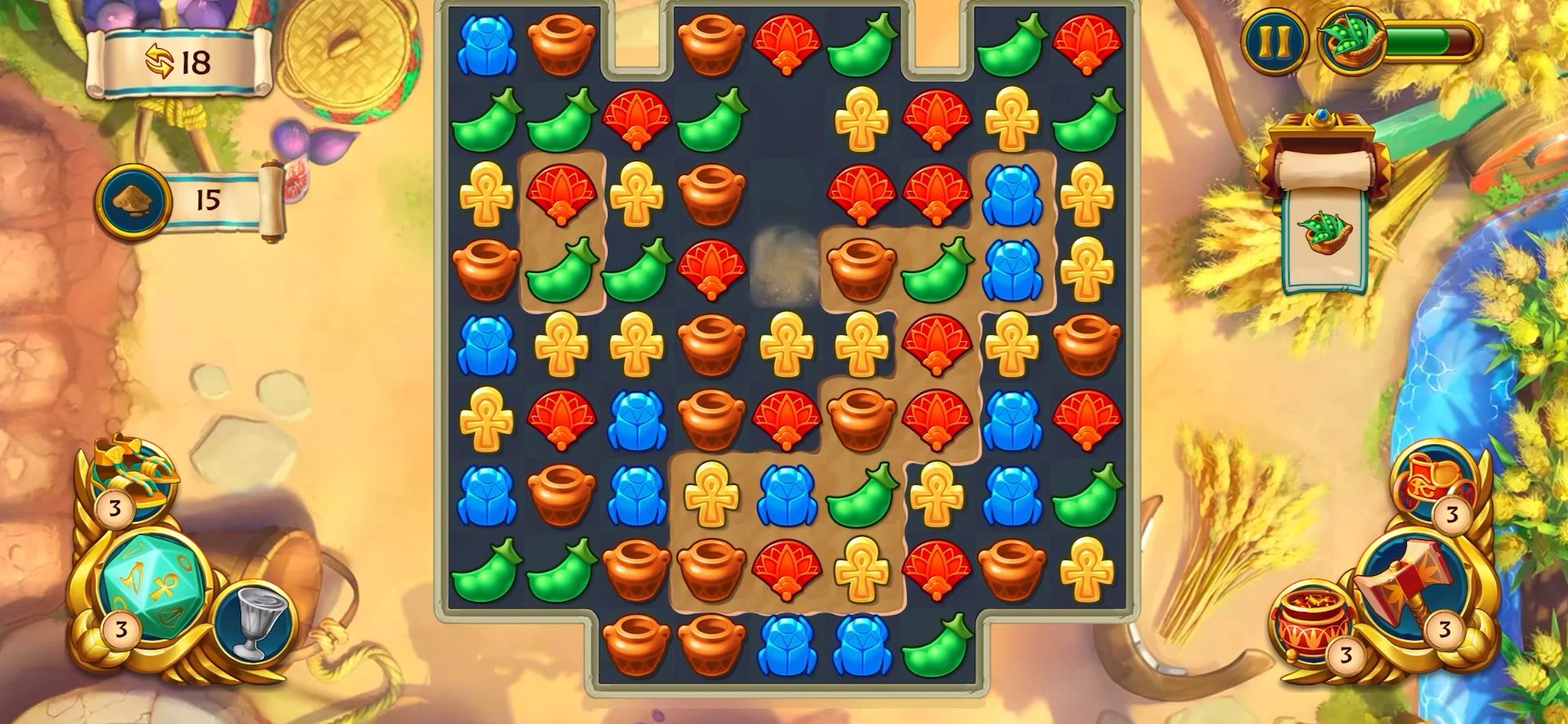 Jewels of Egypt: Match Game captura de tela 1