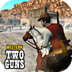 Western two guns Symbol