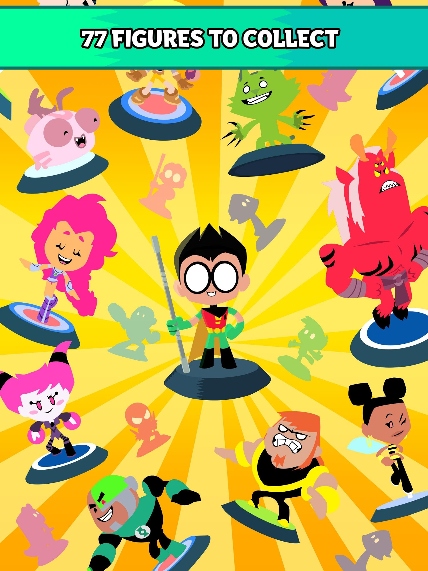 🔥 Download Teeny Titans Collect & Battle 2.9.9.1 [Patched] APK MOD.  Exciting arcade game for children with your favorite characters 